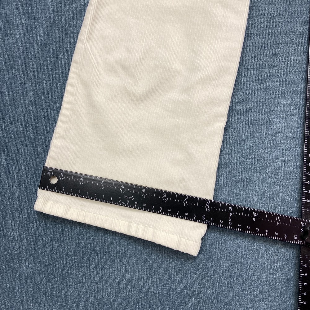 St. John's Bay Stretch Bootcut Corduroy Pants Womens 4 White Cotton Mid Rise - Picture 6 of 16